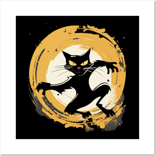 Ninja Black Cat Posters and Art